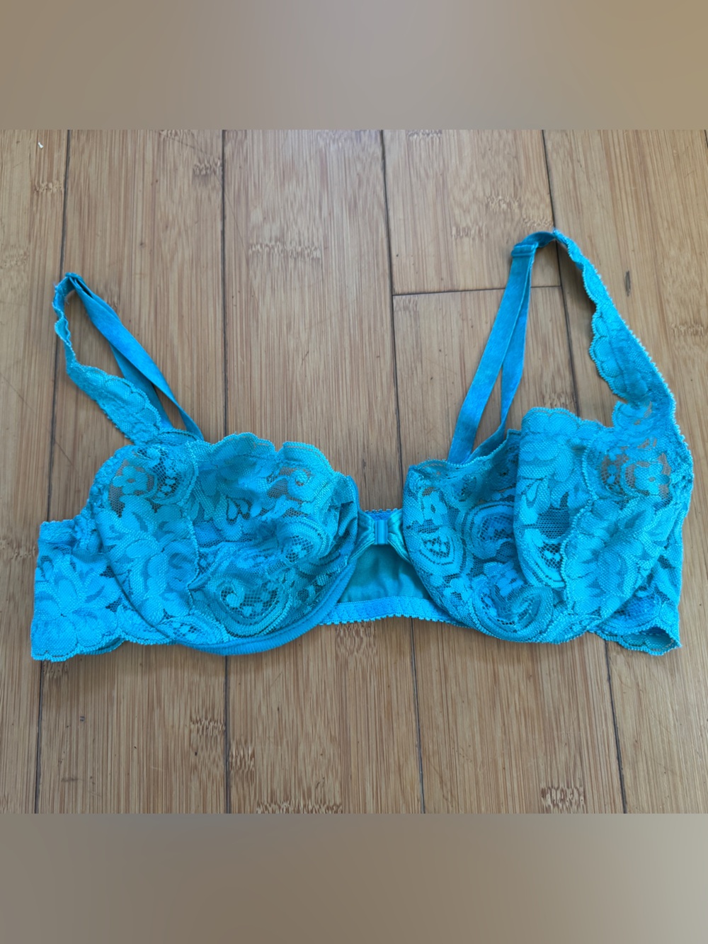 front clasp Lace Underwire Bra in Teal
